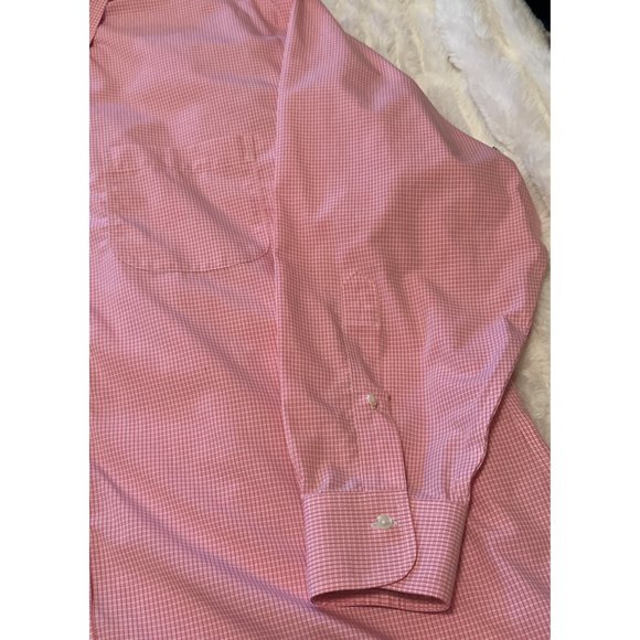 Brooks Brothers Regent Polo Button-Down Shirt Pink Cotton Men Size 17 1/2 (READ) - Picture 14 of 16
